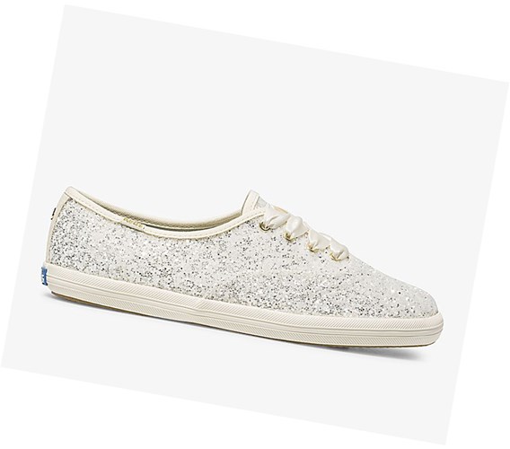 Tenis Keds x kate spade new york Champion Glitter Wedding Mujer Creme | FKZ403957