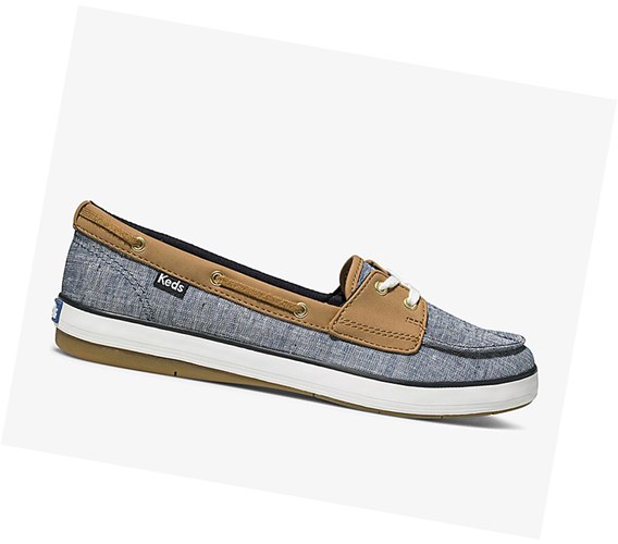 Tenis Slip On Keds Charter Airy Chambray Comodidad Mujer Azul Marino | PFX587031