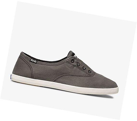 Tenis Slip On Keds Chillax Seasonal Washable Mujer Grises Oscuro | SHG037649