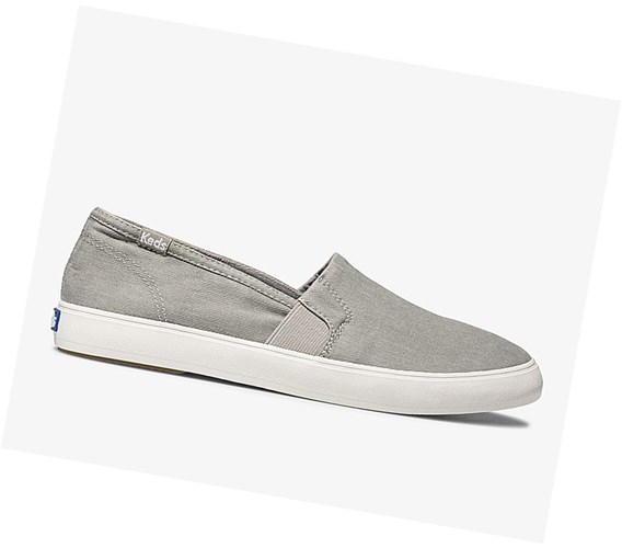 Tenis Slip On Keds Clipper Washed Solids Mujer Grises | YDR085146