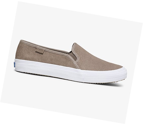 Tenis Slip On Keds Double Decker Gamuza Fall Comodidad Mujer Grises | WBT516804