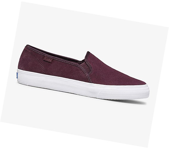 Tenis Slip On Keds Double Decker Gamuza Fall Comodidad Mujer Rojos | XJL356924