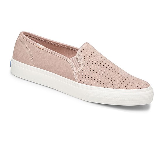 Tenis Slip On Keds Double Decker Perf Gamuza Mujer Blancos | AME973851