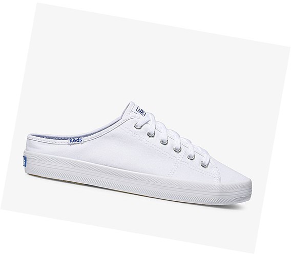 Tenis Slip On Keds Kickstart Mule Core Lona Mujer Blancos | CNG487213