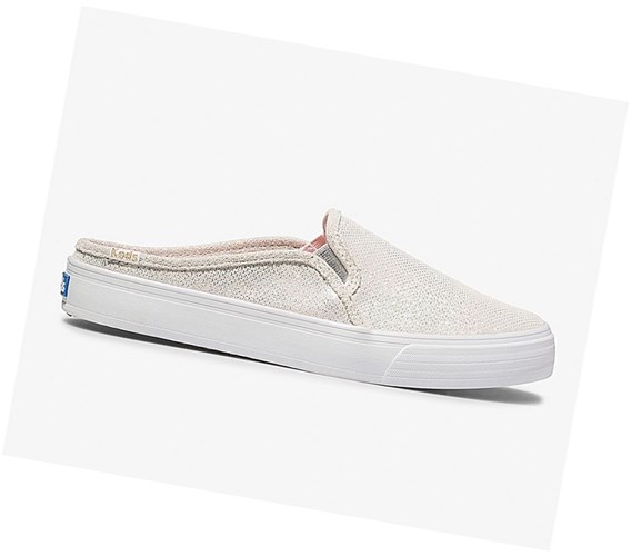 Tenis Slip On Keds x Oh Joy! Double Decker Mule Cuero Mujer Blancos | RFC978402