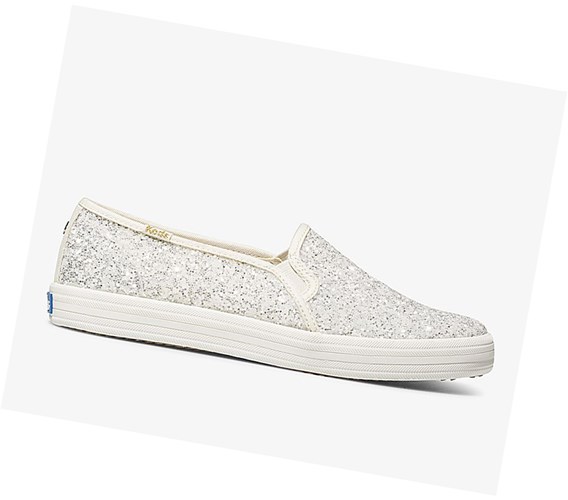 Tenis Slip On Keds x kate spade new york Double Decker Glitter Mujer Creme | OIU167350