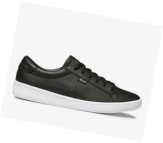 Zapatos con Cordones Keds Ace Cuero Mujer Negros | NEW968734