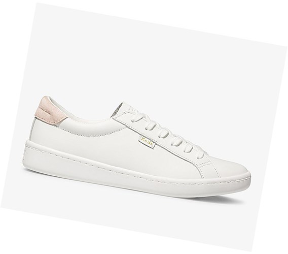 Zapatos con Cordones Keds Ace Cuero Mujer Blancos | WKR601329