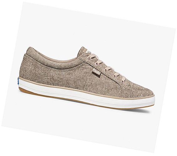 Zapatos con Cordones Keds Center Brushed Denim Comodidad Mujer Amarillos | ZCX035846