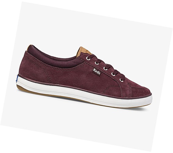 Zapatos con Cordones Keds Center Gamuza Comodidad Mujer Rojos | CFK930461