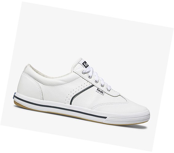 Zapatos con Cordones Keds Courty Cuero Mujer Blancos | MYJ702169