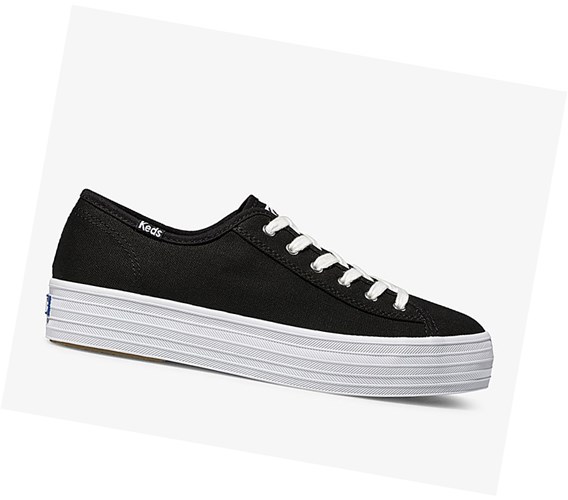 Zapatos con Cordones Keds Triple Kick Mujer Negros | GSN798026