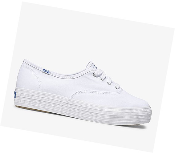 Zapatos con Cordones Keds Triple Mujer Blancos | SKU028954