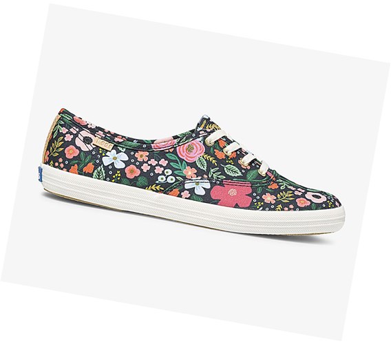 Zapatos con Cordones Keds x Rifle Paper Co Washable Champion Wild Rose Mujer Azul Marino | TKQ864507