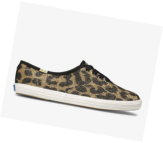 Zapatos con Cordones Keds x kate spade new york Champion Glitter Leopard Mujer Marrom | FYM514306