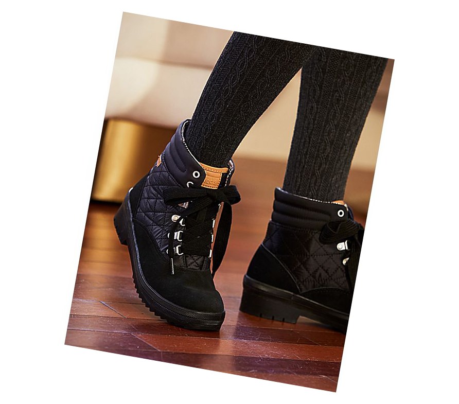 Botas Altas Keds Camp Boot Agua Mujer Negros | TZE495201