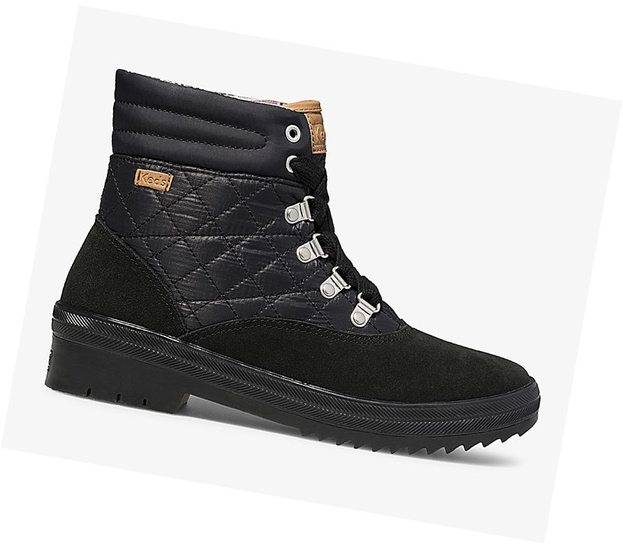 Botas Altas Keds Camp Boot Agua Mujer Negros | TZE495201