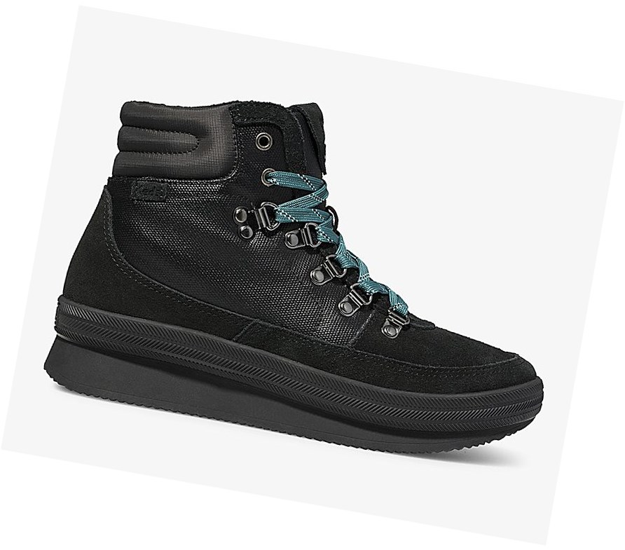 Botas con Cordones Keds Midland Agua Mujer Negros | PXL436725