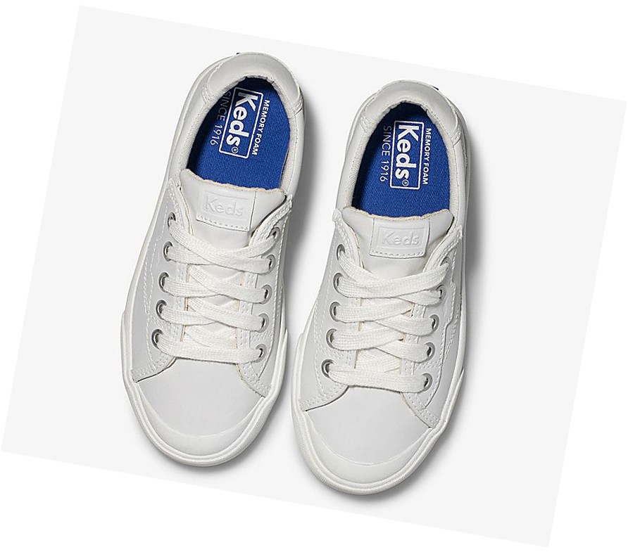 Tenis Keds Big Kid Crew Kick '75 Cuero Niños Blancos | NUW235786