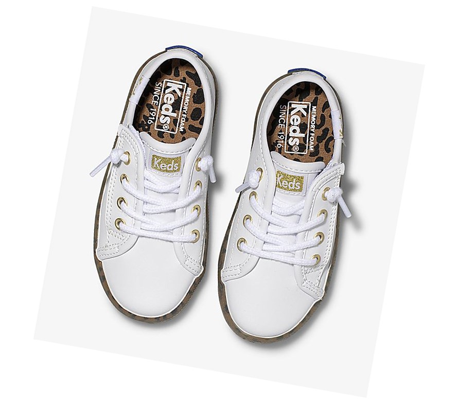 Tenis Keds Big Kid Kickstart Leopard Foxing Jr. Niños Blancos Leopardo | FNP762439