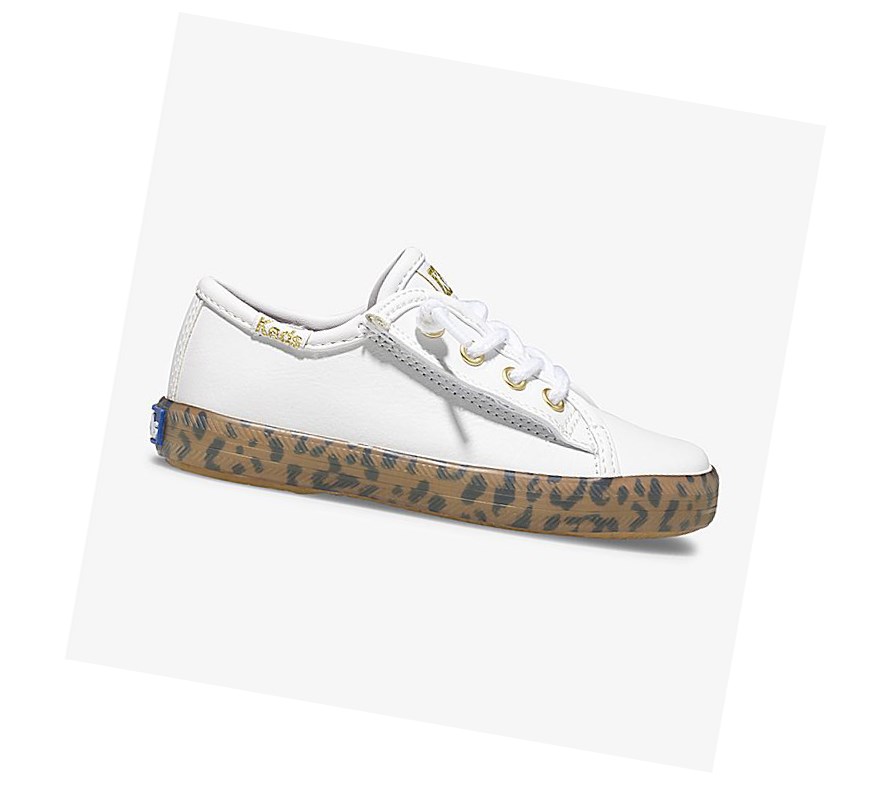 Tenis Keds Big Kid Kickstart Leopard Foxing Jr. Niños Blancos Leopardo | FNP762439