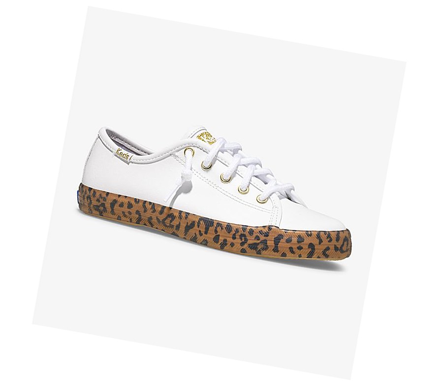 Tenis Keds Big Kid Kickstart Leopard Foxing Niños Blancos | PQN201693