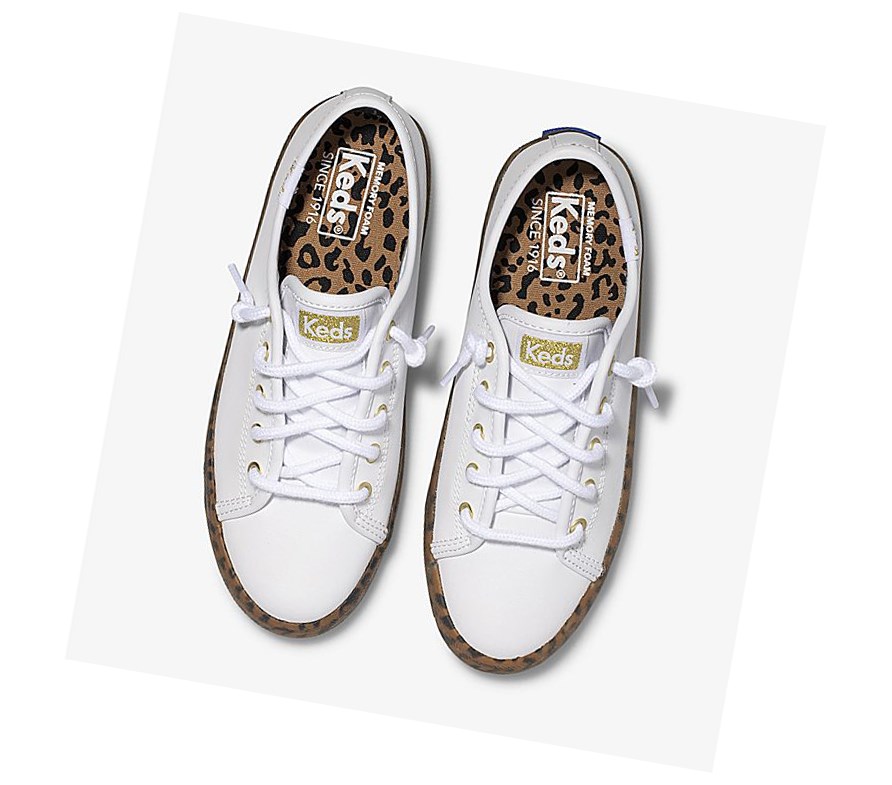 Tenis Keds Big Kid Kickstart Leopard Foxing Niños Blancos | PQN201693