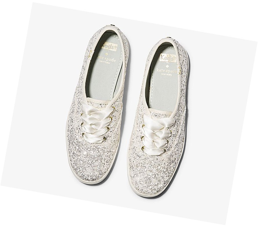 Tenis Keds x kate spade new york Champion Glitter Wedding Mujer Creme | FKZ403957