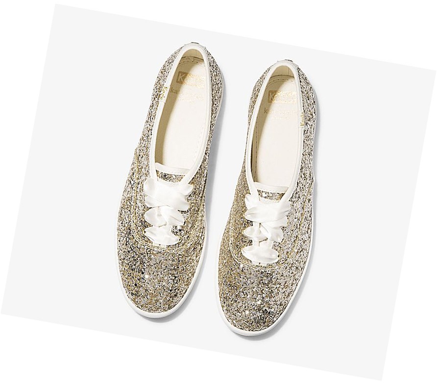 Tenis Keds x kate spade new york Champion Glitter Wedding Mujer Plateadas Dorados | NIM670452