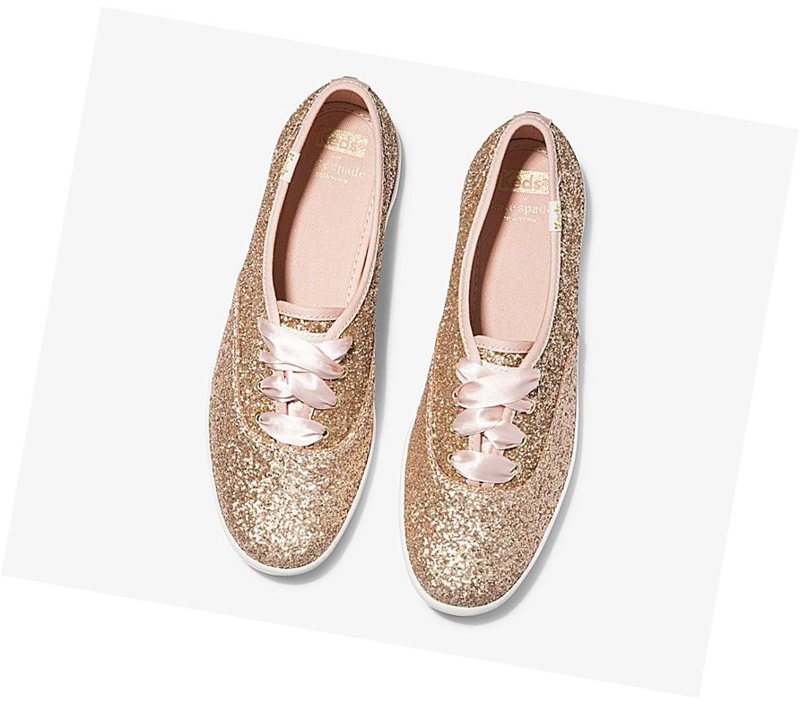 Tenis Keds x kate spade new york Champion Glitter Wedding Mujer Rosas Dorados | SJV495627