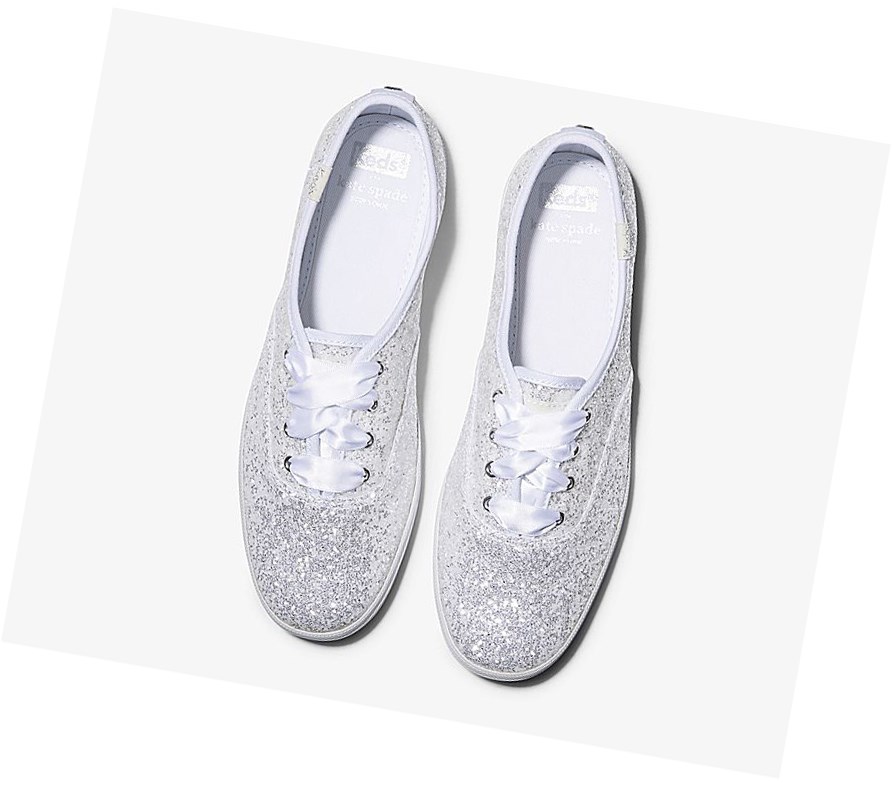 Tenis Keds x kate spade new york Champion Glitter Wedding Mujer Blancos | SXZ975641