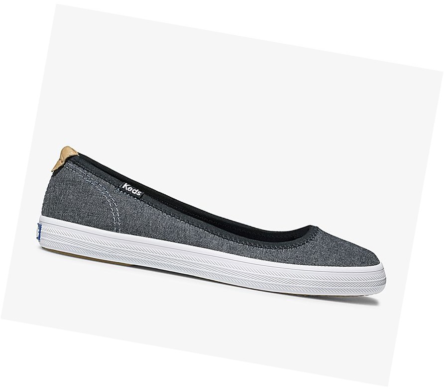 Tenis Slip On Keds Bryn Chambray Comodidad Mujer Azul Marino | XED310578