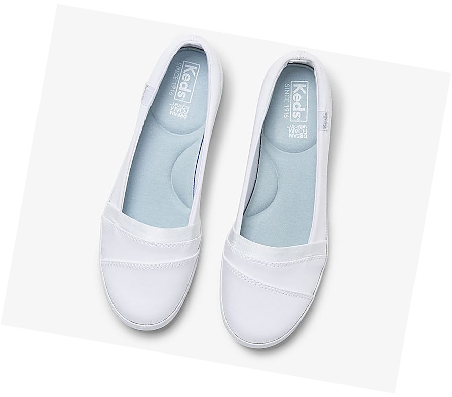 Tenis Slip On Keds Carmel Comodidad Mujer Blancos | YTL203156