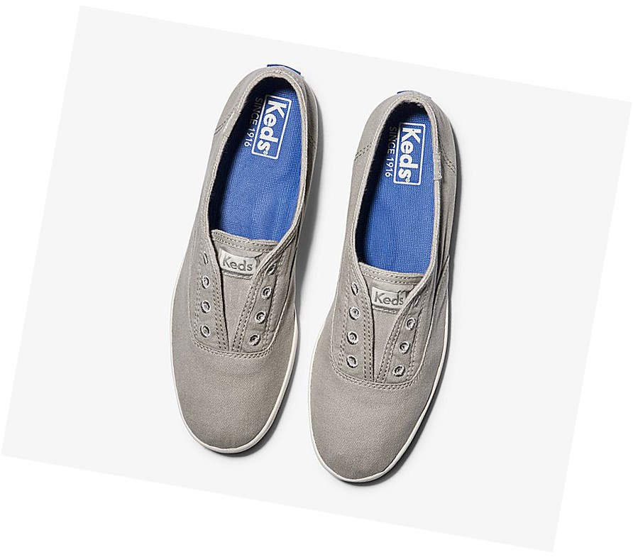 Tenis Slip On Keds Chillax Seasonal Washable Mujer Grises Oscuro | VWA507843