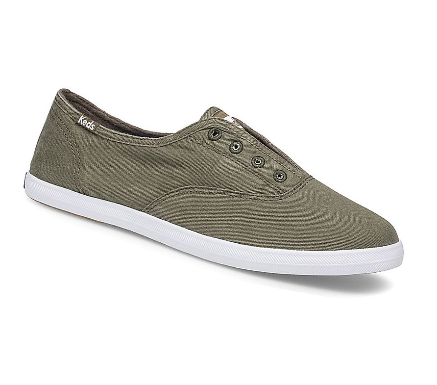 Tenis Slip On Keds Chillax Washable Comodidad Mujer Verde Oliva | DOQ012438