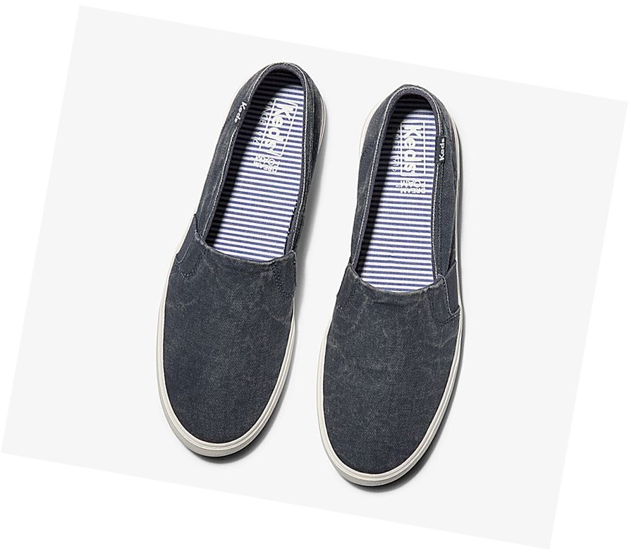 Tenis Slip On Keds Clipper Washed Solids Mujer Azul Marino | IBK713590