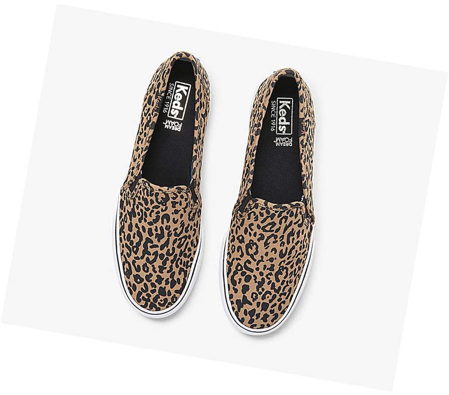 Tenis Slip On Keds Double Decker Animal Mujer Marrom | GWD169837