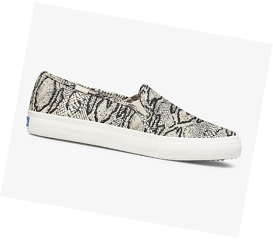 Tenis Slip On Keds Double Decker Animal Mujer Creme Serpent | PFU580769