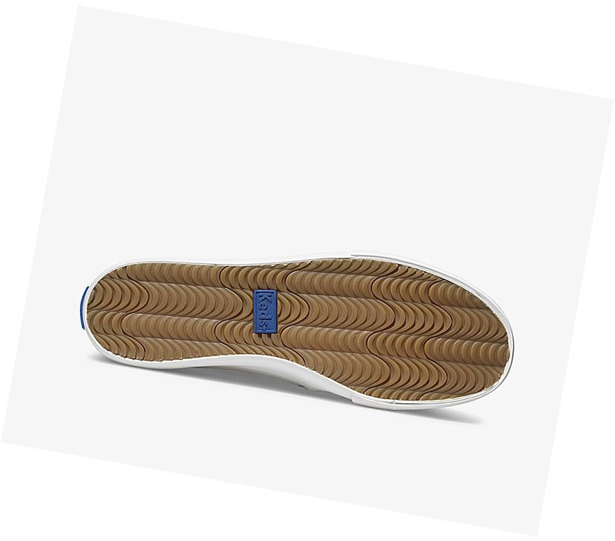 Tenis Slip On Keds Double Decker Cuero Mujer Blancos | EVB482673