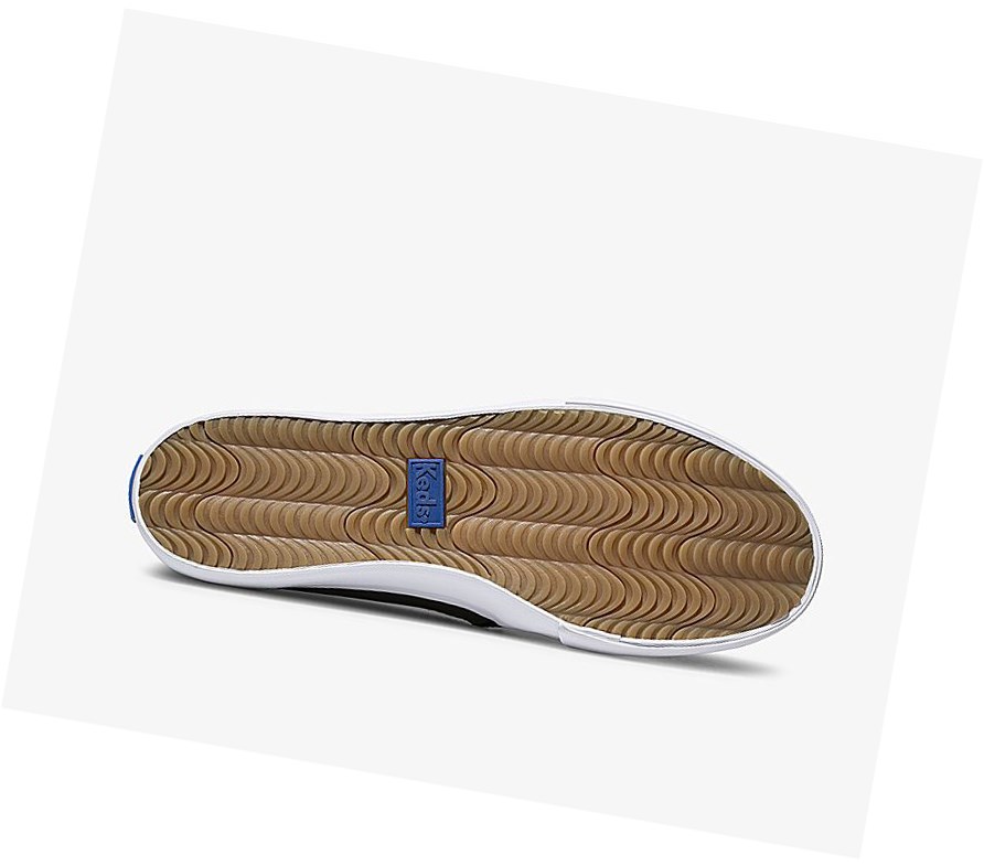 Tenis Slip On Keds Double Decker Cuero Mujer Negros | MAH107632