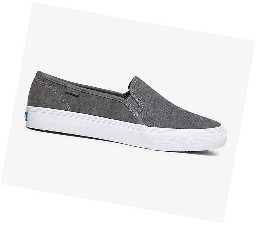 Tenis Slip On Keds Double Decker Gamuza Fall Mujer Grises Oscuro | EPM491308