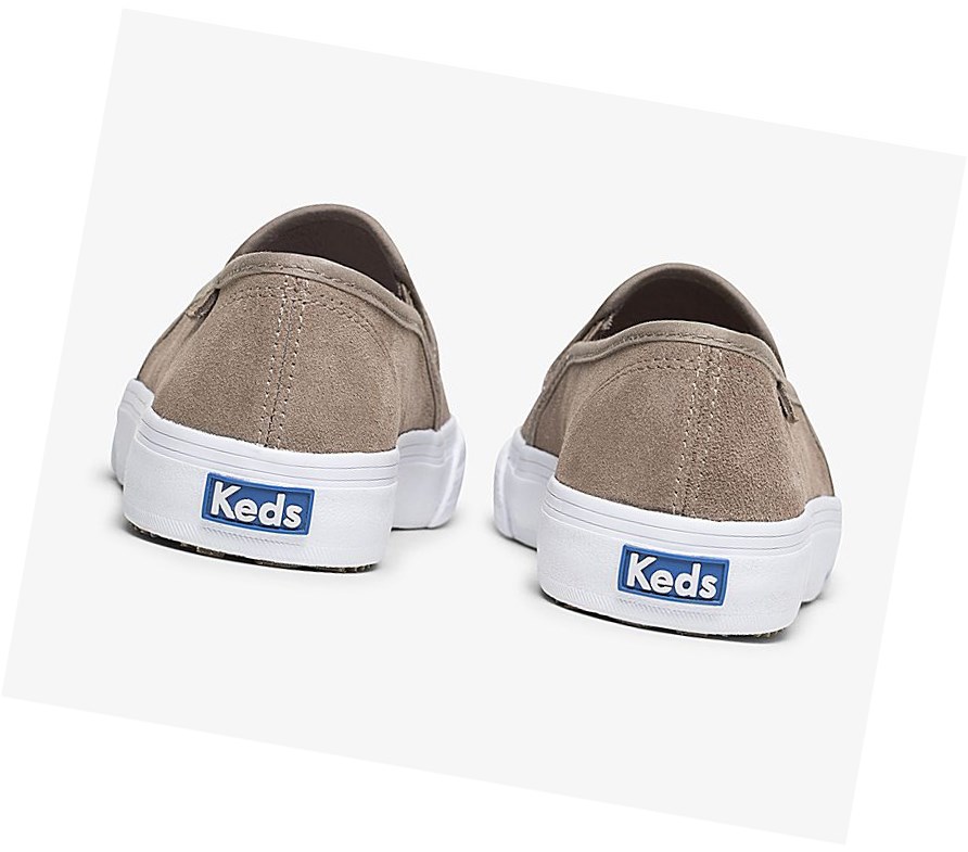 Tenis Slip On Keds Double Decker Gamuza Fall Mujer Grises | OYD672483