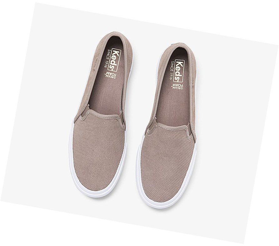 Tenis Slip On Keds Double Decker Gamuza Fall Mujer Grises | OYD672483