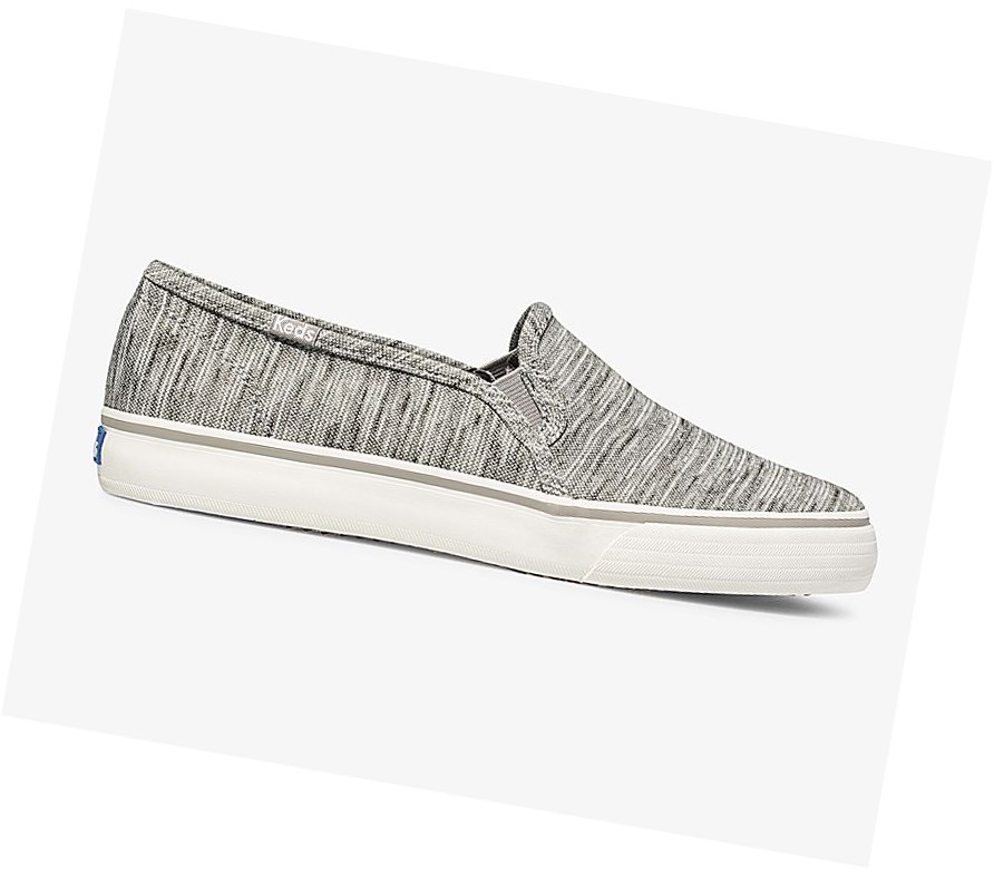 Tenis Slip On Keds Double Decker Heathered Stripe Knit Mujer Grises | BIW394850