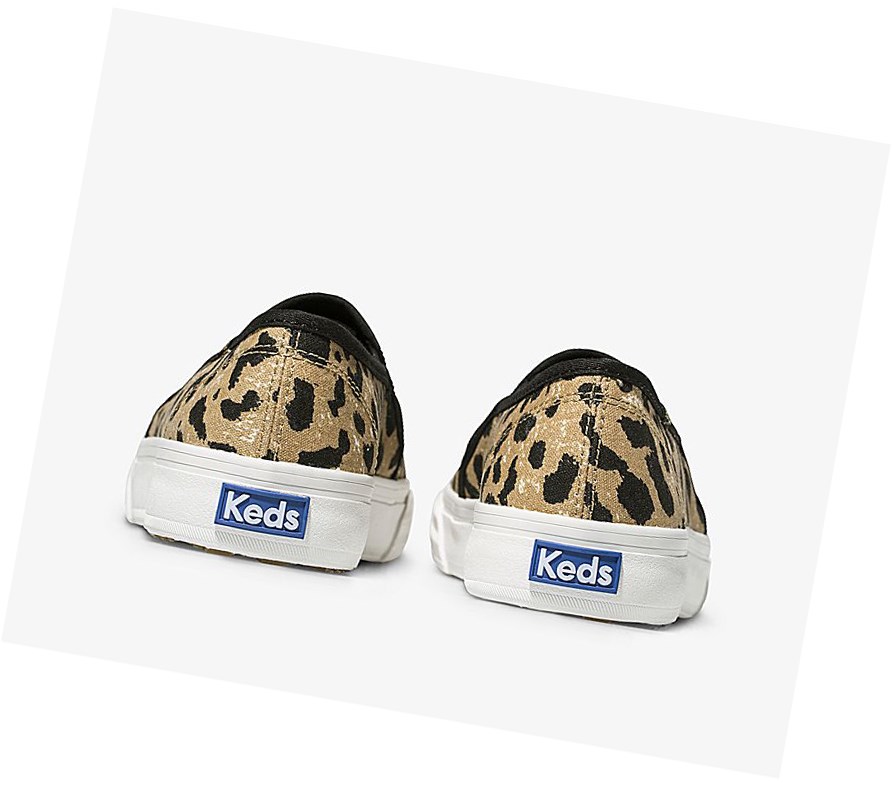 Tenis Slip On Keds Double Decker Leopard Mujer Marrom | DSH042731