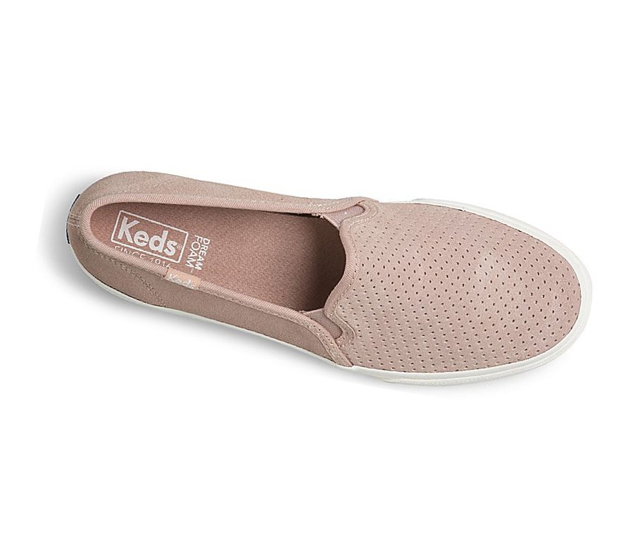 Tenis Slip On Keds Double Decker Perf Gamuza Mujer Blancos | AME973851