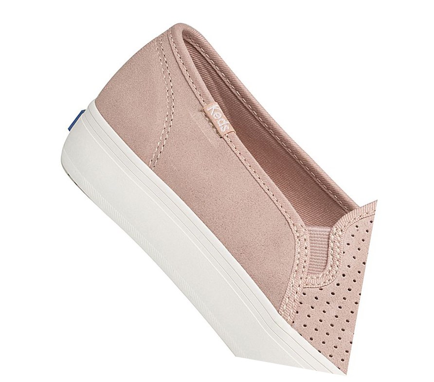 Tenis Slip On Keds Double Decker Perf Gamuza Mujer Blancos | AME973851