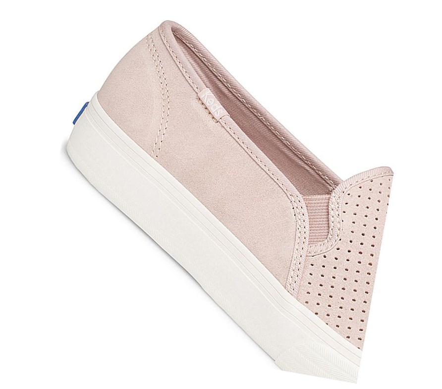 Tenis Slip On Keds Double Decker Perf Gamuza Fall Comodidad Mujer Rosas | AXG463089