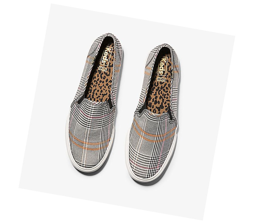 Tenis Slip On Keds Double Decker Plaid Mujer Negros Multicolor | SHO795214