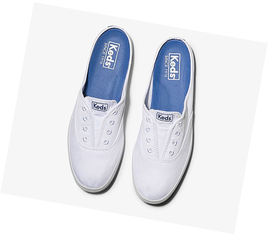 Tenis Slip On Keds Moxie Mule Comodidad Mujer Blancos | GXD957063